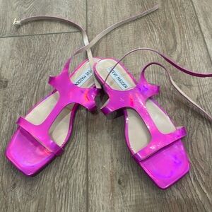 Brand new Steve Madden pink metallic wrap around sandal size 6